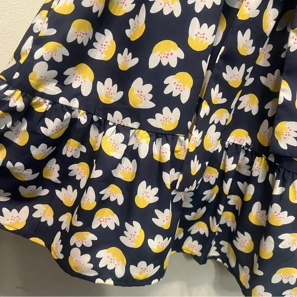 Jade Melody Tam Women Medium Button Up Ruffle Shirt Dress Short Sleeve Waist Tie - Picture 2 of 8